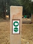 Green Route marker: follow the arrow